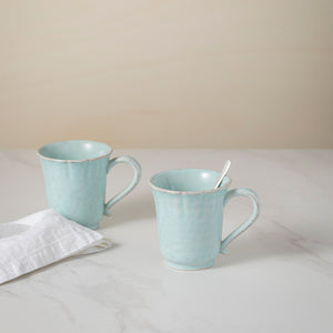 Casafina Impressions 12 oz. Robins Egg Blue Mug Set