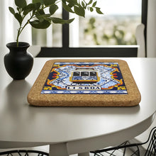 Load image into Gallery viewer, Traditional Lisbon Yellow Tram Tile Cork Trivet

