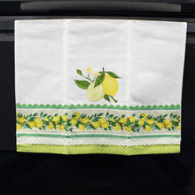 Load image into Gallery viewer, 100% Cotton Decorative Kitchen Dish Towel with Border - Made in Portugal - Lemons Green
