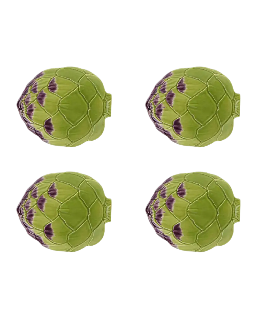 Bordallo Pinheiro Artichoke Bread and Butter Plate, Set of 4