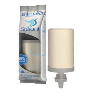 Brazilian Stéfani Triple Action Ceramic Water Filter Cartridge, Beige