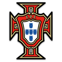 Load image into Gallery viewer, Portugal FPF Crest Stickers – Portuguese Football Federation Logo, Set of 3
