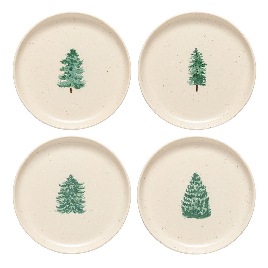 Casafina Pacifica Christmas Tree Beige Salad/Dessert Plate, Set of 4