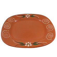 Load image into Gallery viewer, João Vale Hand-Painted Traditional Terracotta Sqaure Dinner Plate, Set of 4
