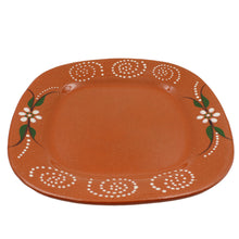Load image into Gallery viewer, João Vale Hand-Painted Traditional Terracotta Sqaure Dinner Plate, Set of 4
