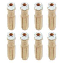 Load image into Gallery viewer, Set of 8 Wooden Foosball Handles for Portuguese Tables, Grooved
