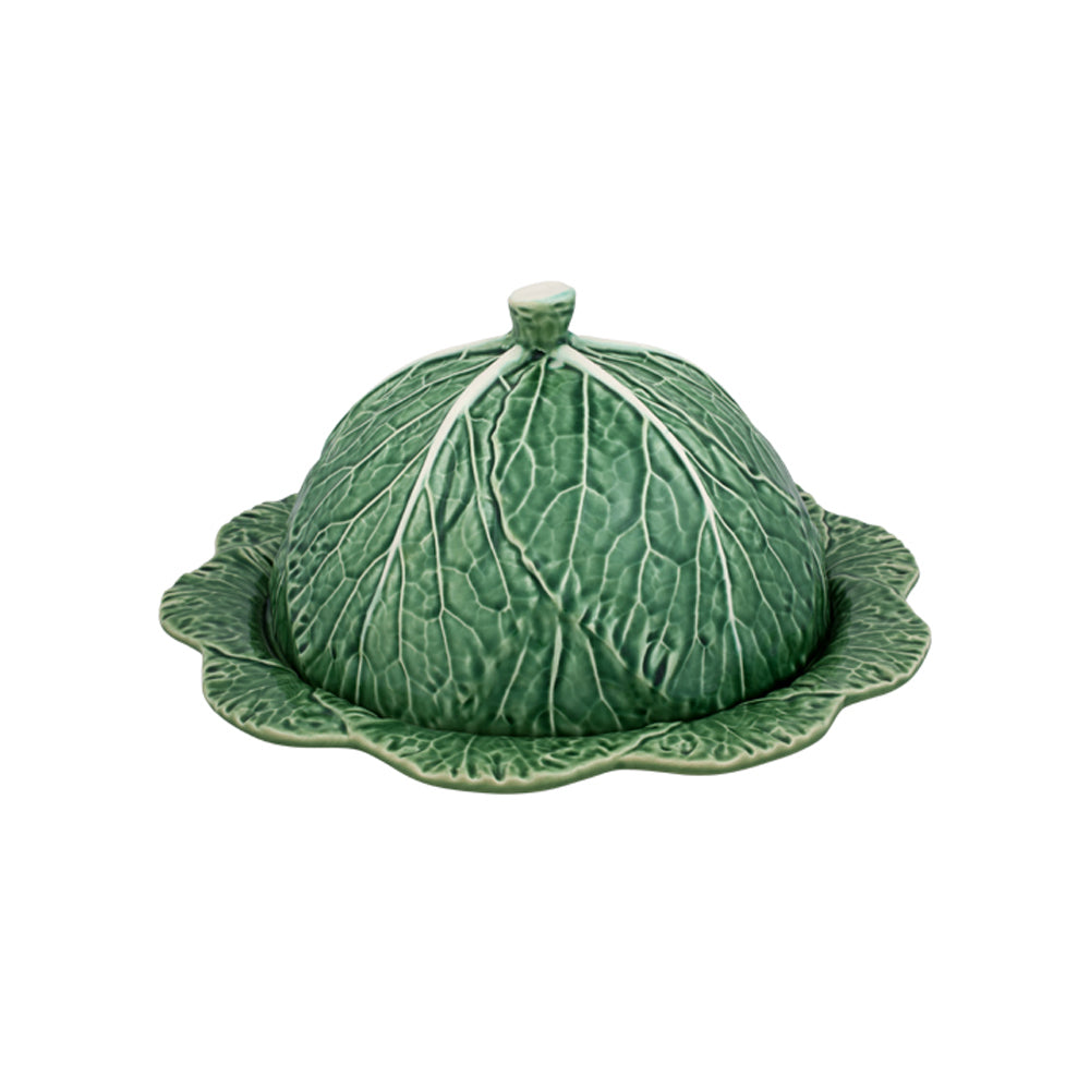 Bordallo Pinheiro Cabbage Cheese Tray with Lid