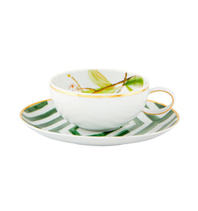 Vista Alegre Amazonia Tea Cup and Saucer, Set of 4