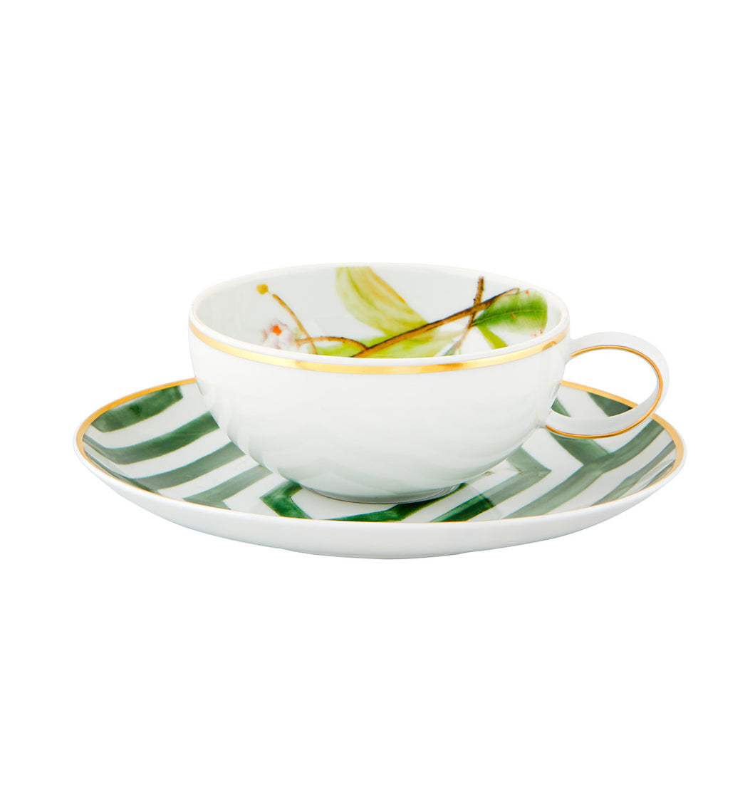 Vista Alegre Amazonia Tea Cup and Saucer, Set of 4