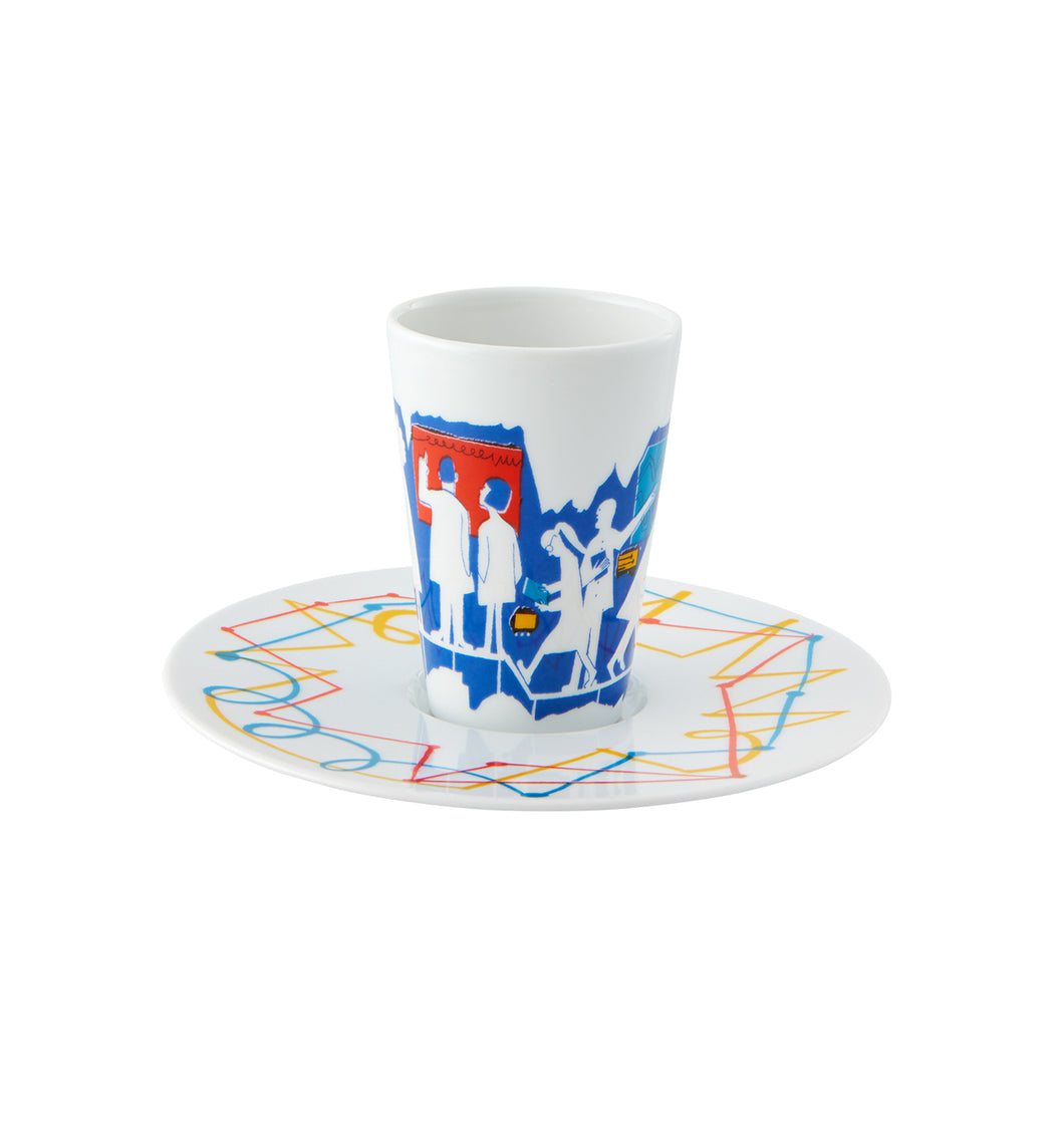 Vista Alegre Escape Goat Coffee Cup with Saucer I - Set of 2
