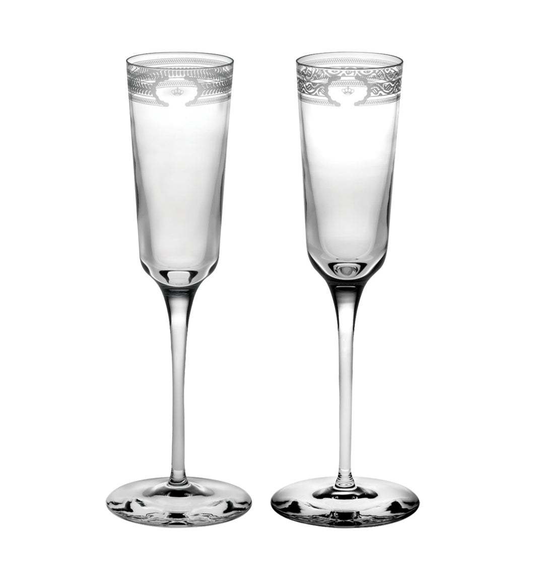Vista Alegre Crystal Ivory Flutes, Set of 2