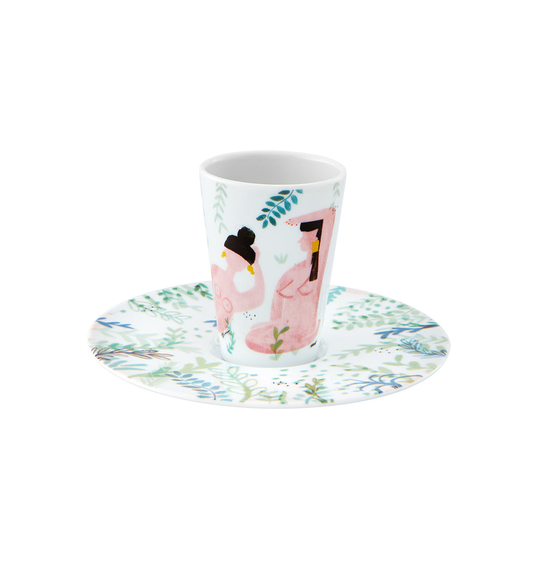 Vista Alegre Escape Goat Coffee Cup with Saucer VI - Set of 2