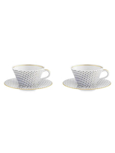 Vista Alegre Constellation d'Or Tea Cup and Saucer, Set of 2