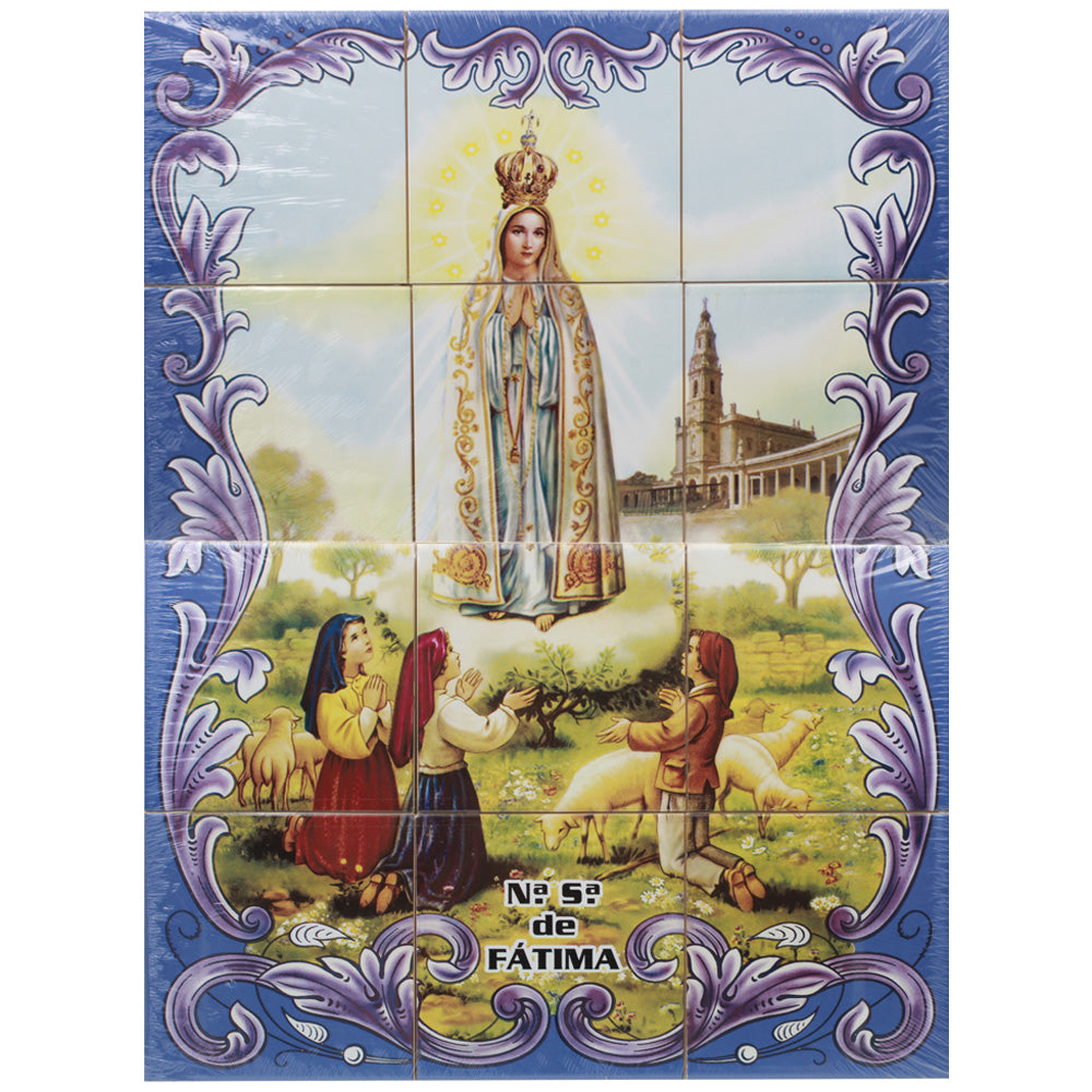 Our Lady of Fatima Apparition Portuguese Ceramic Tile Art Wall Panel Mural Decor