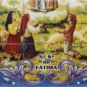 Our Lady of Fatima Apparition Portuguese Ceramic Tile Art Wall Panel Mural Decor