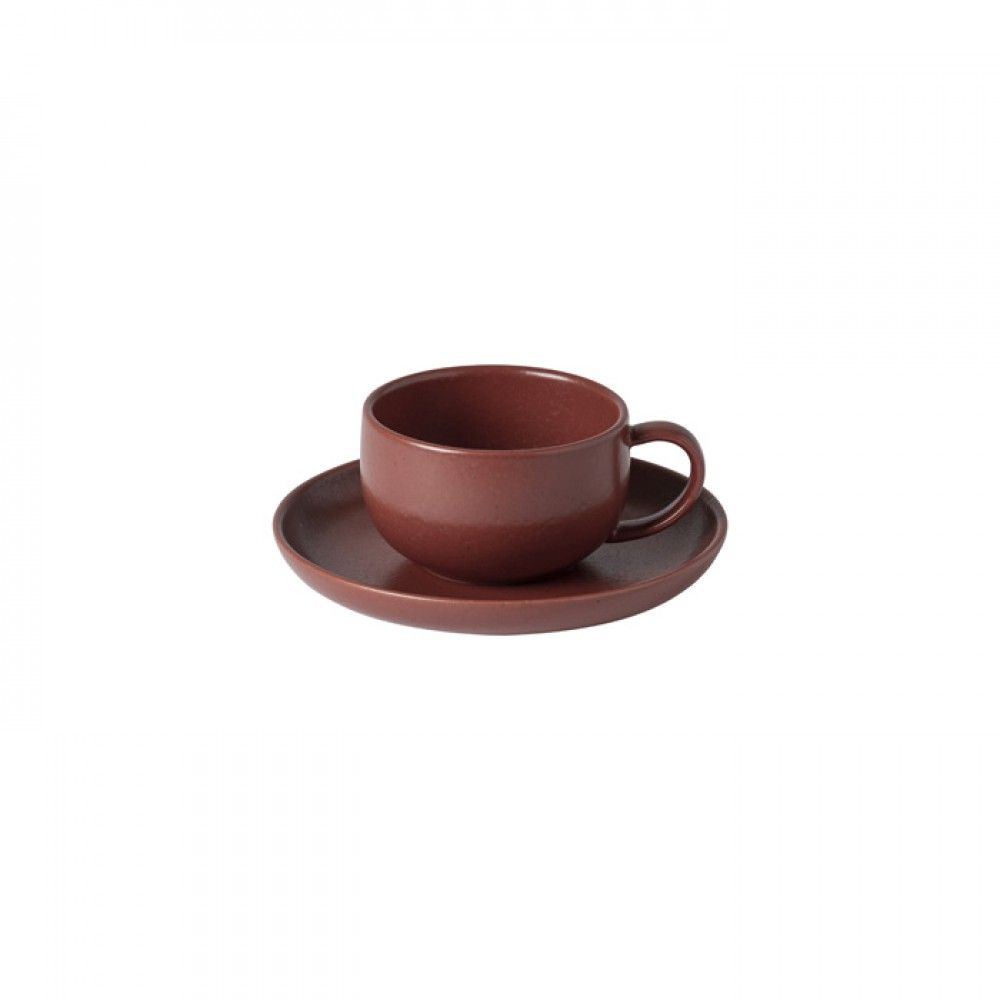 Casafina Pacifica 7 oz. Cayenne Tea Cup and Saucer Set