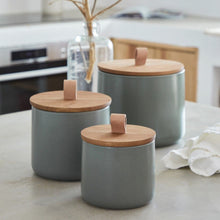 Load image into Gallery viewer, Casafina Pacifica 8&quot; Artichoke Canister with Oak Lid
