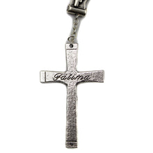 Load image into Gallery viewer, Our Lady of Fatima Black Crystal Rosary with Fatima Letters
