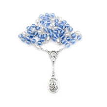 Load image into Gallery viewer, Made in Portugal Blue and White Glass Beads Chaplet of Saint Joseph
