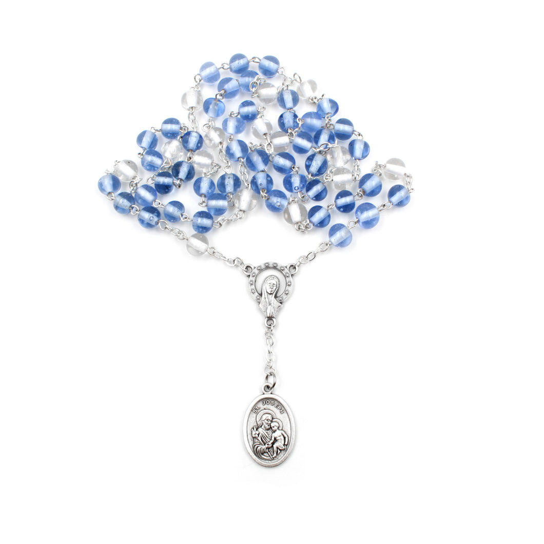 Made in Portugal Blue and White Glass Beads Chaplet of Saint Joseph
