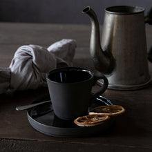Load image into Gallery viewer, Costa Nova Lagoa Eco Gres 3 oz. Black Coffee Cup &amp; Saucer

