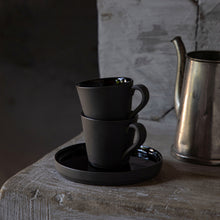 Load image into Gallery viewer, Costa Nova Lagoa Eco Gres 3 oz. Black Coffee Cup &amp; Saucer
