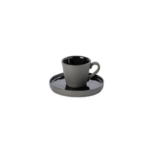 Load image into Gallery viewer, Costa Nova Lagoa Eco Gres 3 oz. Black Coffee Cup &amp; Saucer
