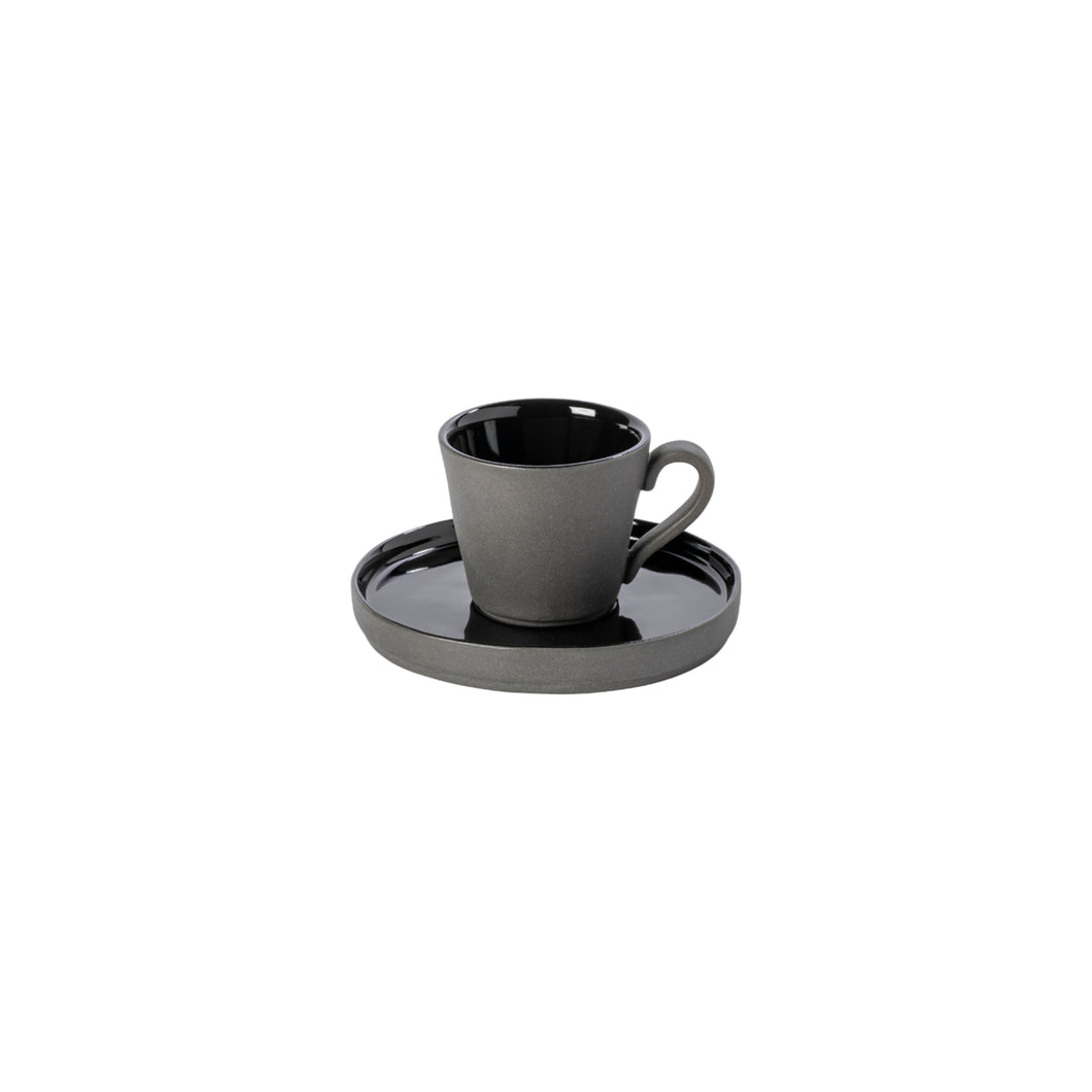 Costa Nova Lagoa Eco Gres 3 oz. Black Coffee Cup & Saucer