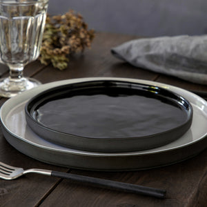 Costa Nova Lagoa Eco Gres 8" Black Salad/Dessert Plate