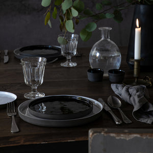 Costa Nova Lagoa Eco Gres 8" Black Salad/Dessert Plate
