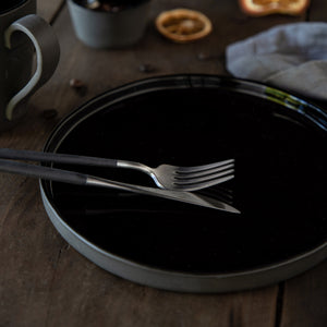 Costa Nova Lagoa Eco Gres 11" Black Dinner Plate