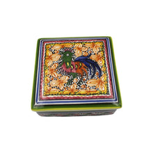 Load image into Gallery viewer, Coimbra Ceramics Hand-painted Decorative Square Box with Lid XVII Cent Recreation #209
