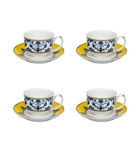 Vista Alegre Castelo Branco Coffee Cup & Saucer, Set of 4