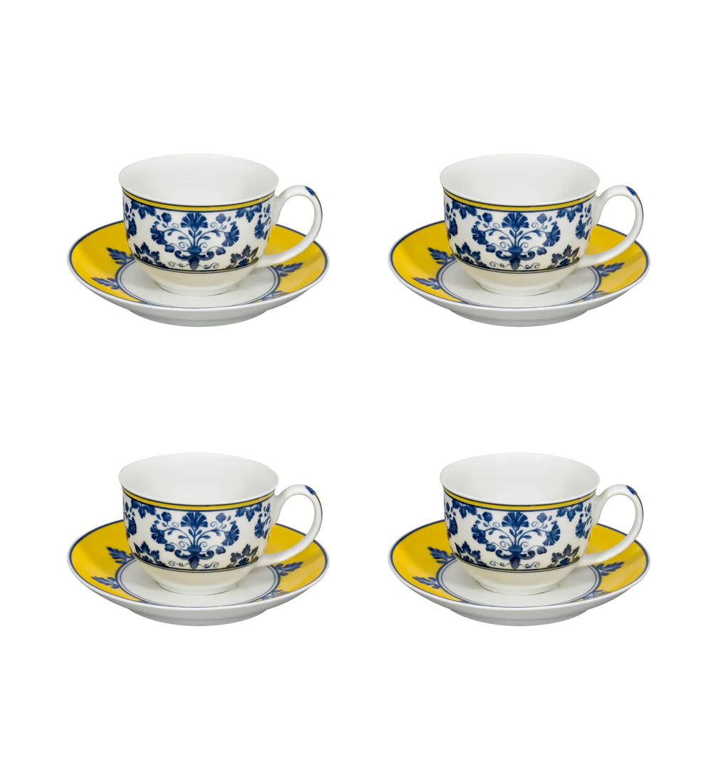 Vista Alegre Castelo Branco Coffee Cup & Saucer, Set of 4