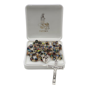 Handmade in Portugal Multicolor Murano Beads Our Lady of Fatima Rosary