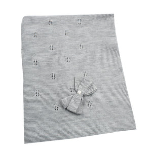 Maiorista Made in Portugal Knitted Baby Blanket with Bow