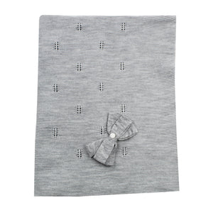 Maiorista Made in Portugal Knitted Baby Blanket with Bow