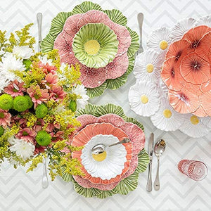 Bordallo Pinheiro Maria Flor Daisy Dessert Plate, Set of 4