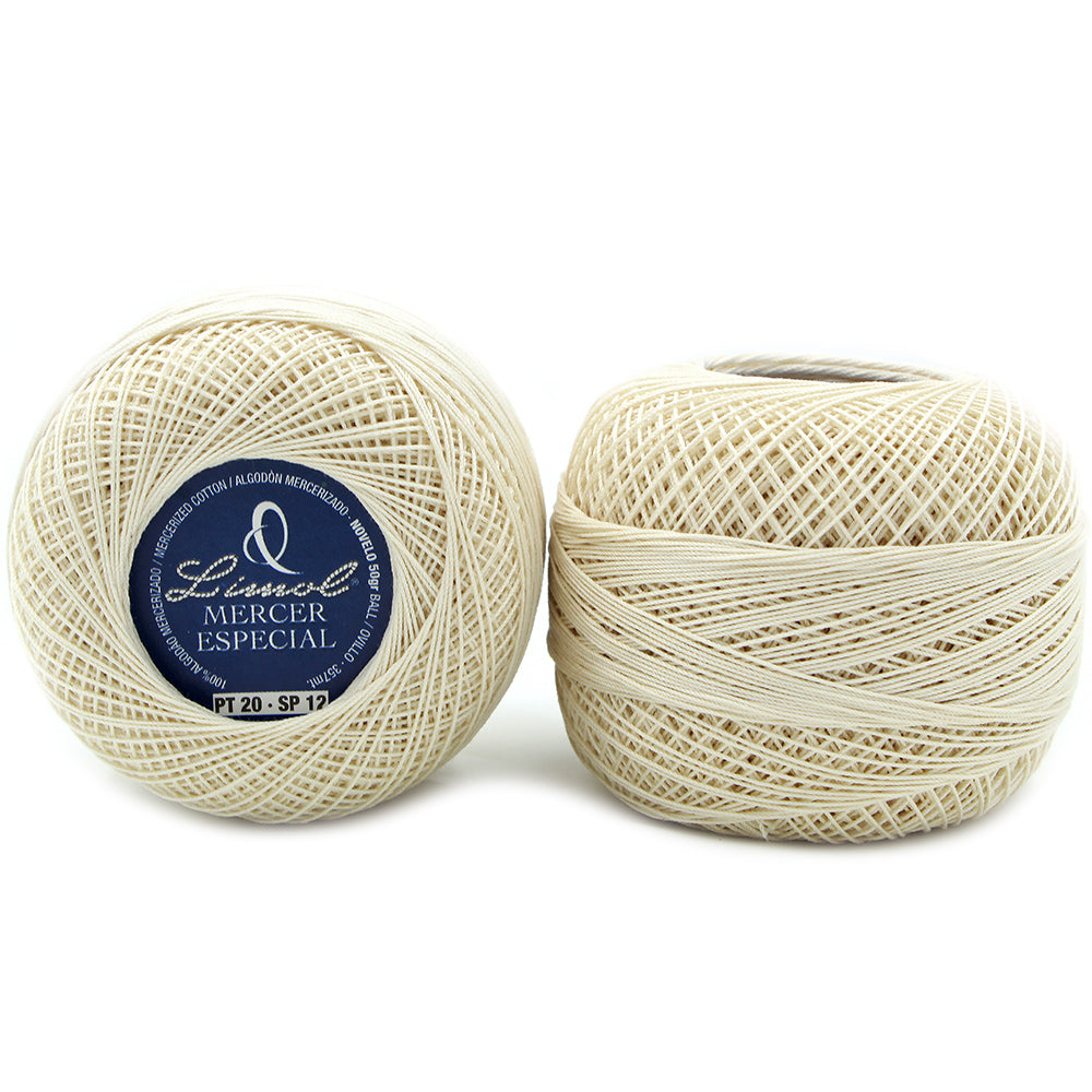 Limol Size 20 Neutral 50 Grs 100% Egyptian Cotton Special Mercerized Crochet Thread Ball Set