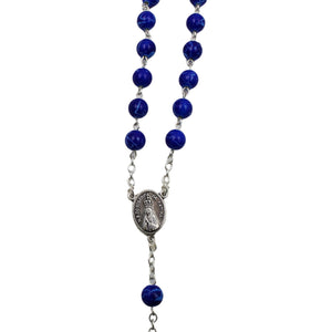 Our Lady of Fatima Royal Blue Marble Beads Rosary
