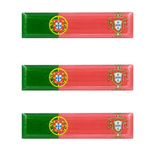 Load image into Gallery viewer, Portuguese Flag With FPF Emblem Resin Domed 3D Decal Car Sticker, Set of 3
