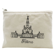 Load image into Gallery viewer, Our Lady of Fatima Large Beige Linen Pouch
