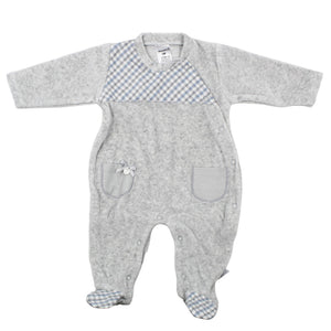 Maiorista Grey Plaid Footed Sleep and Play Babygrow