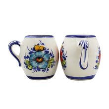 Load image into Gallery viewer, Hand-Painted Portuguese Ceramic Floral White Small Mugs, Set of 2
