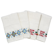 Load image into Gallery viewer, 100% Cotton Embroidered Portuguese Themed Decorative Terry Cloth Kitchen Hand Towel, Set of 4
