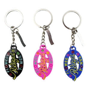 Portuguese Flower Power Made in Portugal Keychain, Various Colors