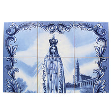 Load image into Gallery viewer, Our Lady of Fatima Apparition Blue Portuguese Ceramic Tile Art Wall Panel Mural Decor
