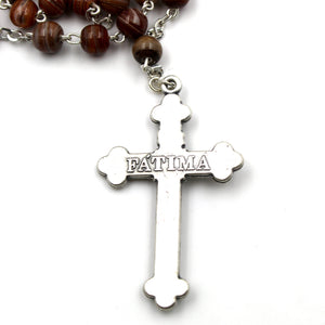 Our Lady of Fatima Handmade Brown Glass Rosary