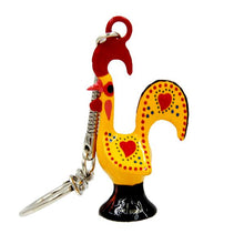Load image into Gallery viewer, 2&quot; Traditional Portuguese Aluminum Good Luck Rooster Keychain
