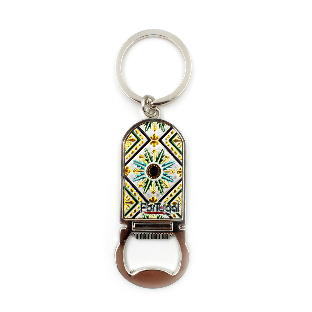 Traditional Portuguese Tile Keychain With Bottle Opener